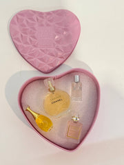 CHANEL HEART SHAPE PINK SET PERFUME